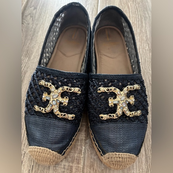 Sam Edelman Shoes - Sam Edelman Blue and Tan Flats with Gold Accents size 8